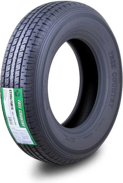 Free Country Premium Trailer Tire ST205/75R15 8PR LRD 107N w/Scuff Guard