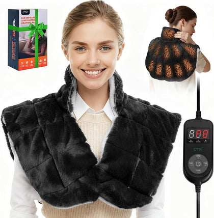 Weighted Far Infrared Heating Pad for Neck Shoulders & Back, 30S Fast Heat