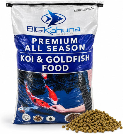 Big Kahuna Koi Fish Food for Ponds 45lbs - Koi Food for Pond Fish Food Pellets – 3/16-1/4 Floating Pond Pellet