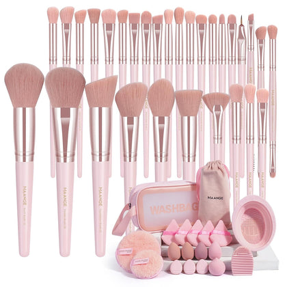 Makeup Brush Set 49 Pcs Makeup Tool Set Premium Synthetic Foundation Powder Concealers Eye shadows Blush Makeup