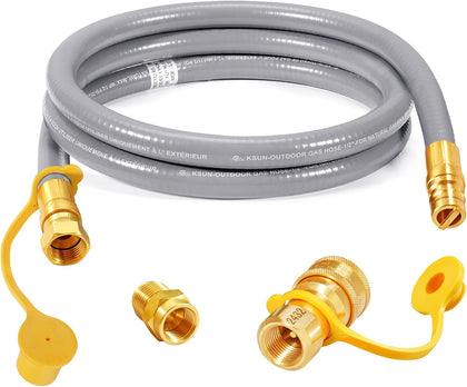 GasSaf 6 FT 1/2" ID Natural Gas Hose with Quick Connect Fitting