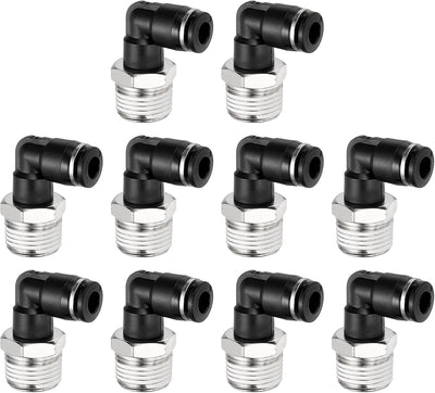 10Pcs Male Elbow Push to Connect Fitting Fit 6mm OD Tube 3/8" NPT