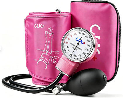 Manual Blood Pressure Cuff, Aneroid Sphygmomanometer | 9–17 in D-Ring Arm Cuff, Carrying Case Included, Stethoscope