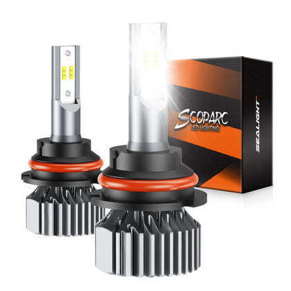 9007 Fog Light Bulbs, 80000LM 6000K Cool White, Real 1:1 Size 3 Min Plug-N-Play, No Noise Fanless 7055 Aluminum Alloy