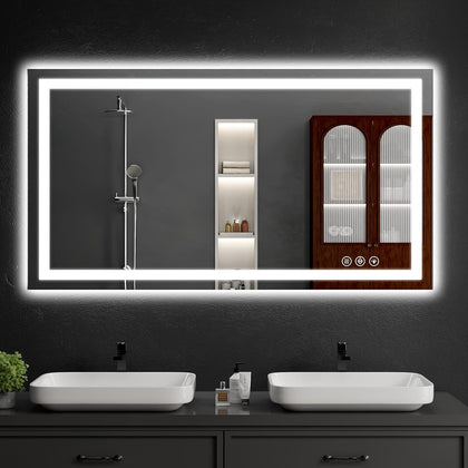 30"x48" LED Bathroom Mirror with Lights | Dimmable,Anti-Fog,Bathroom Vanity Mirror for Wall, Backlit + Front Lit