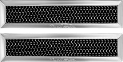 WB02X11550 JX81L 5304464577 Microwave Charcoal Filter Replacement Compatible with G-E Hot-point Frigi-daire L-G Microwaves, 2-1/4" x 10-3/8" x 3/8", 2 Packs