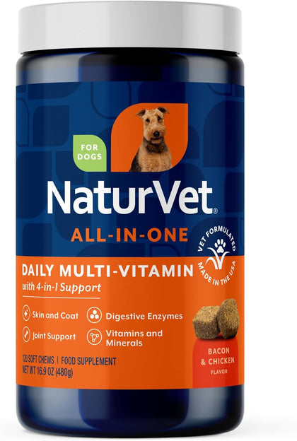 All-in-One Dog Supplement - for Joint Support, Digestion, Skin, Coat Care – Dog Multivitamins with Minerals, Omega-3