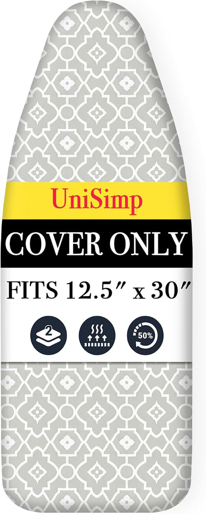 Small Ironing Board Cover and Pad 12.5"x30" Small Iron Board Cover with Padding, Tabletop Mini Ironing Board Cover