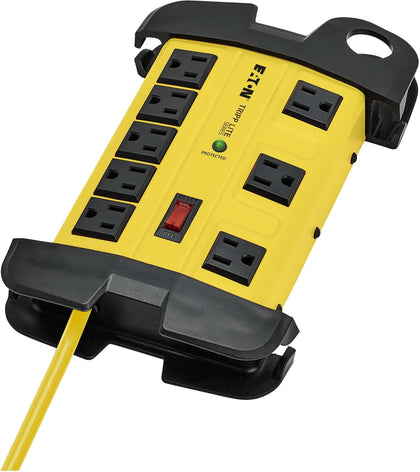 Eaton TLM825SA Heavy Duty Power Strip with Surge Protection, 8 Outlets, 3900 Joules, Yellow Metal Housing, 25ft Cord