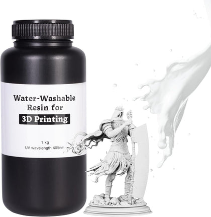 Water Washable 3D Printer Resin, 405nm High-Speed Printing Liquid Photopolymer Resin, Upgraded Formula 3D Printing