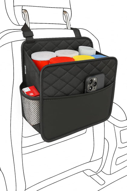 Upgrade Car Seat Organizer Backseat with Storage Pockets, Multipurpose Car Organizer Hanging, Car Trash Bag