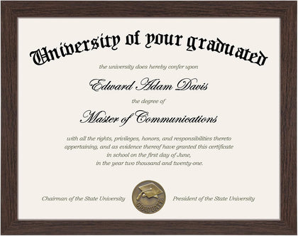 Certificate Frame, 8.5 by 11 Diploma Frames, 1 Pack, Brown | Clear Plexiglass, 8.5x11 Document Degree Frames for