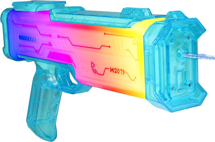 Electric Water Gun for Kids Adults, Super Soaker Squirt Gun Long Range | Spray Sound and Led Lights, Rechargeable