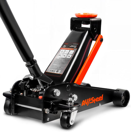 3 Ton Floor Jack (6000 lbs), Single Piston Steel Hydraulic Floor Jack, Lift Range 5.5" to 18.5", Fits Cars, SUVs &