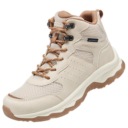 Women's Waterproof Hiking Boots Lightweight Non-Slip Outdoor 8.5, Beige