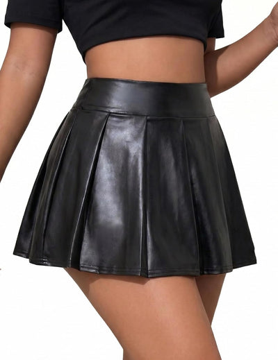 Faux Leather Mini Skirts for Women Casual Skirt Clubwear