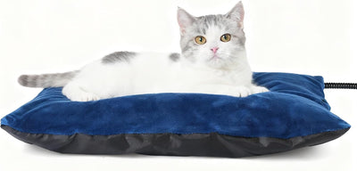 Outdoor Heated Cats Bed - 100% Waterproof Outdoor Heated Pet Bed with Double Built-in AutoThermostat - Heated Pet Bed