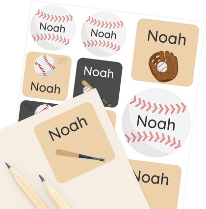 Camp Name Labels for Kids (33) – Personalized Stickers & Daycare Labels – Waterproof for Water Bottles, Lunch Boxes &