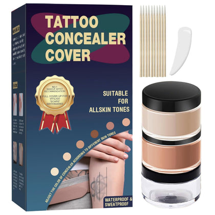 Tattoo Cover Up Makeup Waterproof, 2-Shade Professional Concealer Kit