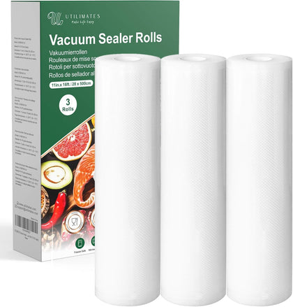 Vacuum Sealer Bags for Food, 11 Inch 16 Feet Custom Size 3-pack