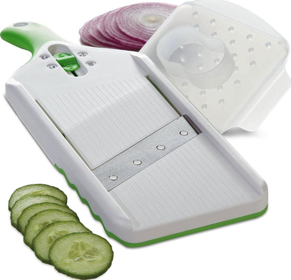 Adjust-A-Slice Mandoline Slicer, Green – Adjustable Thickness, Perfect for Vegetables, Fruits, and More | Perfect for