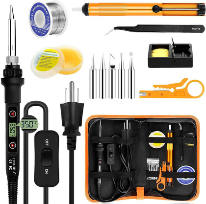 80W LCD Soldering Iron Kit Adjustable Temp 180-520℃ Precision Soldering Gun | 15s Fast Heating Electronics Soldering