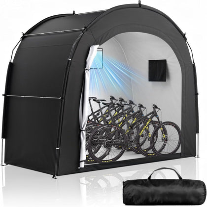 Bike Storage Tent Shed for 5Bikes, Outdoor Portable Bike Cover | 210D Oxford Thick PU4000 Waterproof with Ventilated