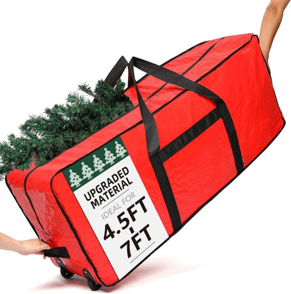 Christmas Tree Storage Bag, Fits for 4.5-7 ft Xmas Artificials | Zippered Bag with Reinforced Carrying Handles and