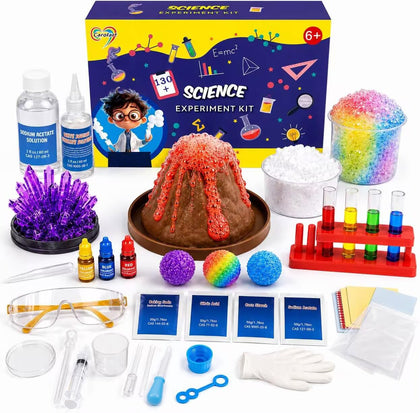 Science Experiment Kit for Kids 6-12, STEM Chemistry Set with Volcano | 130+ science activities with volcano