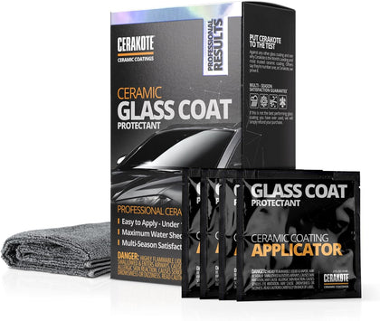 Ceramic Glass Coat Protectant, Rain Repellent for Cars, 4 Wipes | Hydrophobic windshield and window treatment