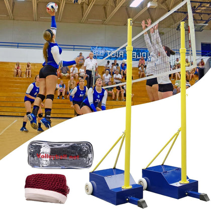 Volleyball Net with Poles,2026-New Heavy Duty Volleyballs Poles for Backyard,w/Metal Stakes & Windproof