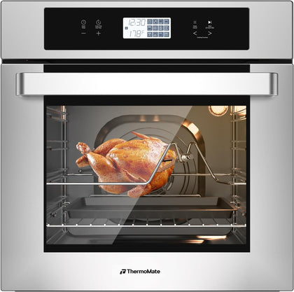 24 Inch Electric Wall Oven, ETL Certified, 2.6 Cu.Ft. Convection Ovens with 12 Functions, 3D Heating, 3100W, Sensor