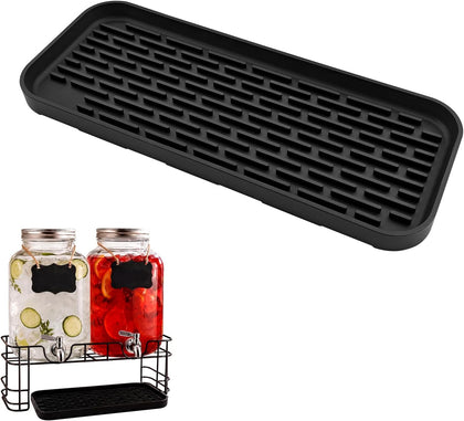 Drip Tray for Drink Dispenser, Silicone Drip Pan to Catch Spills and Keep Counters Clean, Drip Mat for Beverage Stations, Coffee Bar, Party Table, 1 Pack