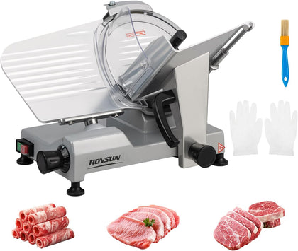 Commercial Meat Slicer,10inch 300W Electric Deli Slicer Machine with Upgraded Carbon Steel Blade, Frozen Food Slicer