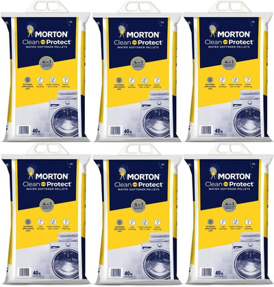 Morton Clean and Protect Water Softener Salt Pellets, 40 LB Bag- MYNERK (6), White