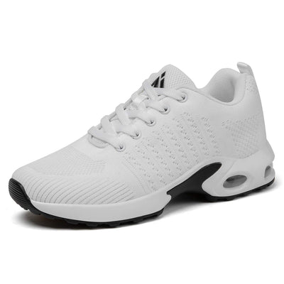 Womens Sneakers Air Cushion Running Tennis Shoes, Size 8 White