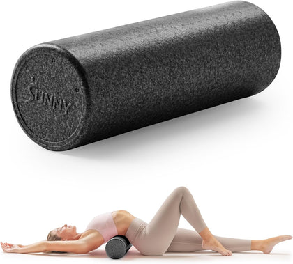 High-Density Foam Roller 12" to 36", for Stretching & Muscle Recovery – Black, Blue, Pink