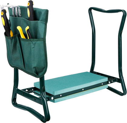 Upgraded Folding Garden Kneeler Seat Bench Stool w/Thicken & Widen Soft Kneeling Pad, Portable Heavy Duty Gardener