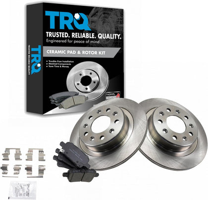 Rear Brake Pad and Rotor Set Ceramic Solid Rotors Compatible with 2017-2019 Buick LaCrosse 2018-2019 Regal Sportback