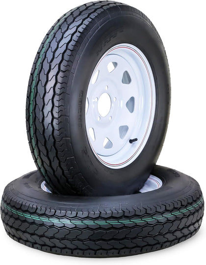 Trailer Tire Wheel ST205/75D15 6PR 101L 5X4.5 White Spoke Pk2