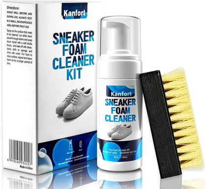 Shoe Cleaner, White Shoe Cleaning Kit with Shoe Brush, Shoe Cleaner Sneakers Removes Dirt and Stain, Sneaker Foam