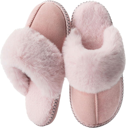 Fuzzy Slippers for Women Memory Foam House Shoes Warm Gifts | Fluffy Slippers,Cozy,Faux Fur,Anti-Skid,Soft,House