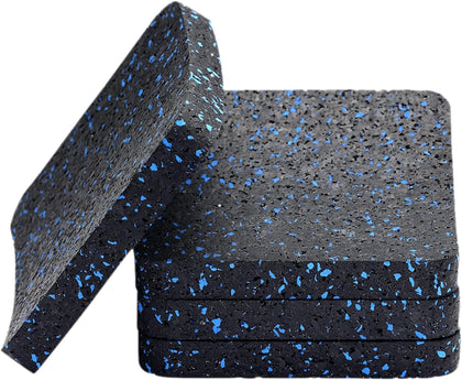 Rubber Treadmill Mat Pads, 4-Pack, 3.94 x 3.94 x 0.5 in | High-density construction, anti-slip texture, vibration