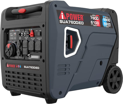 7600W Dual Fuel Quiet Portable Inverter Generator, Electric Start RV Ready, EPA & CARB Compliant CO Sensor, With