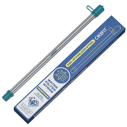 Personal Survival Straw.316L Stainless Steel Reusable Water Filter Straw Portable Water Purifier Straw for Camping