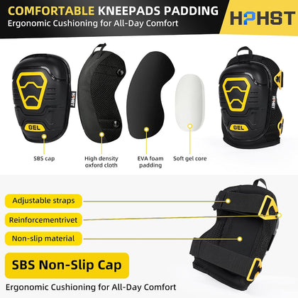 Professional Heavy-Duty Work Knee Pads with Gel & Foam Cushion – Slip-Resistant Support for Construction, Flooring
