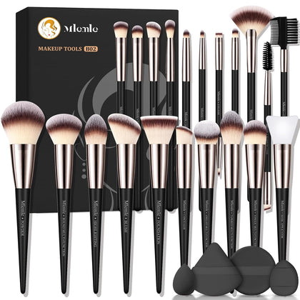 Makeup Brushes Set, Mlemle Professional 25 Pcs Makeup Kit, Include Powder Foundation Concealers Blush Eye shadows 21