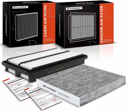 2-PC Engine & Cabin Air Filter with Activated Carbon Compatible with Honda Pilot 2016-2022, Passport 2019-2022
