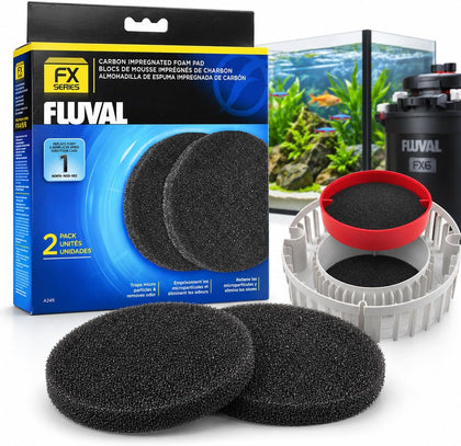 FX Carbon Foam, Replacement Aquarium Filter Media, 2-Pack, White