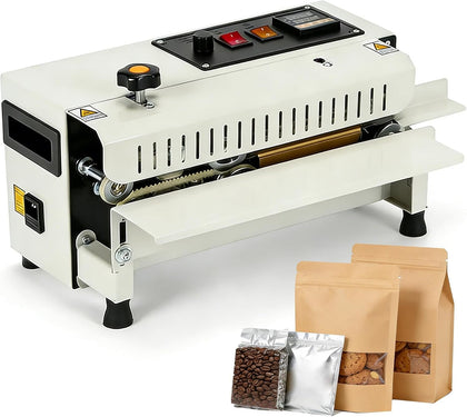 FR-400 Commercial Heat Sealer Machine, Automatic Continuous Bag Band Sealer, Horizontal Heat Sealing Machine with